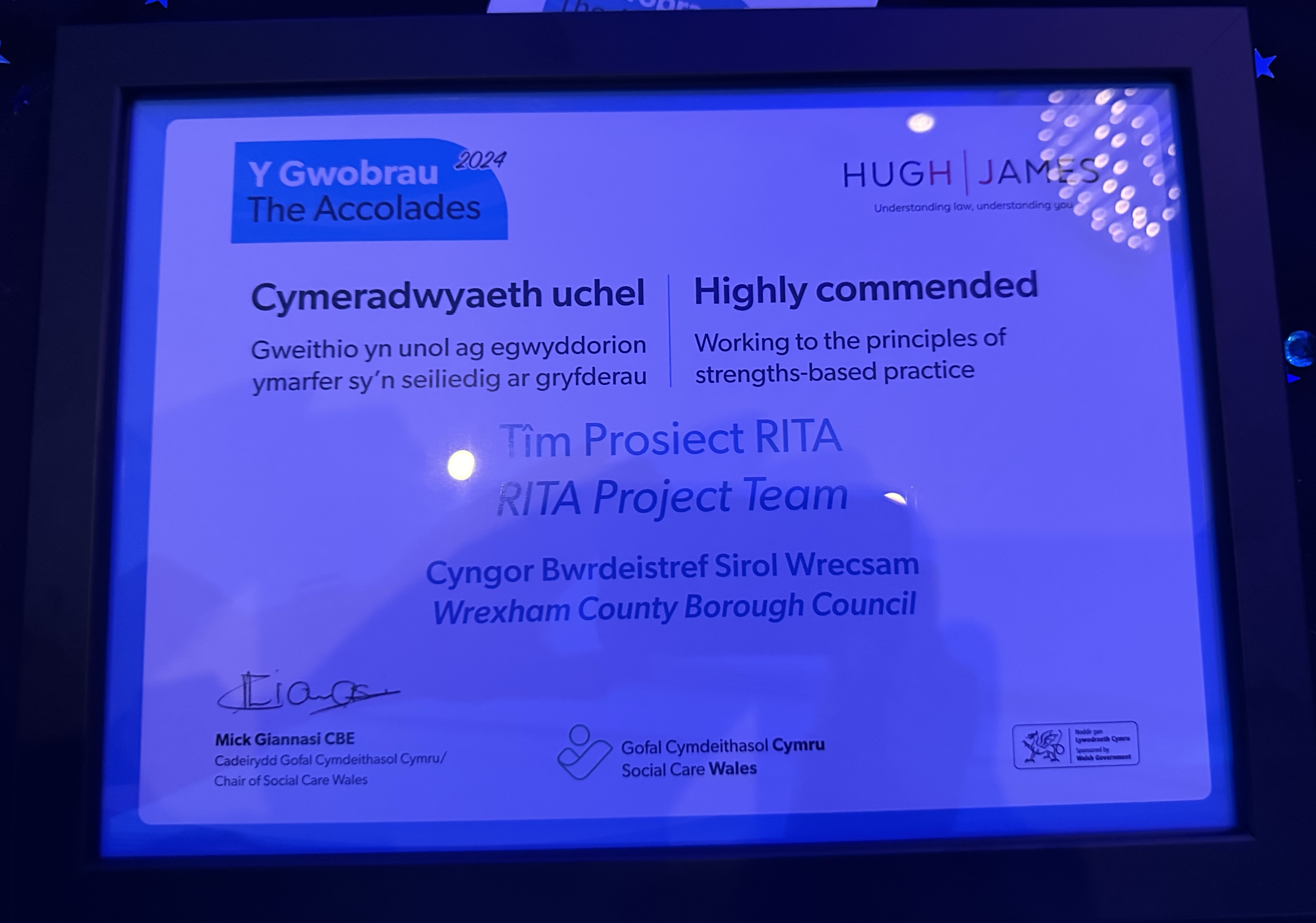RITA SCW Accolade Highly Commended